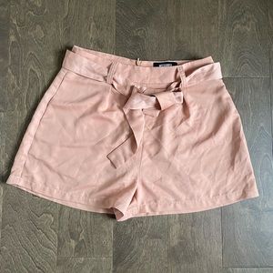 Missguided Light Pink High Waisted Shorts